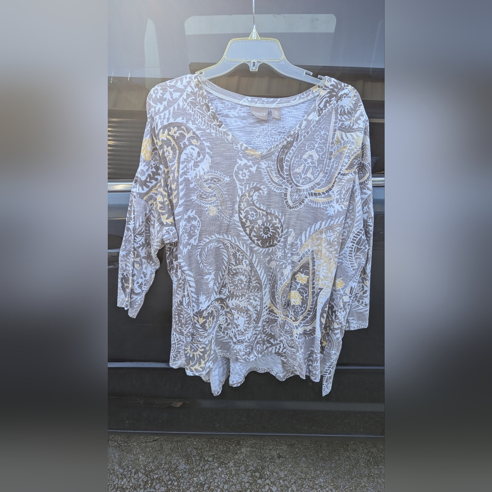 Gray Paisley Women's Top
